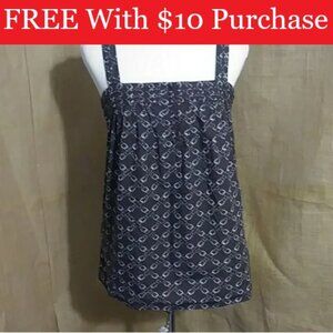 J. Crew Belt Print Brown Summer Top Tank GUC Pockets J Crew RED BANNER